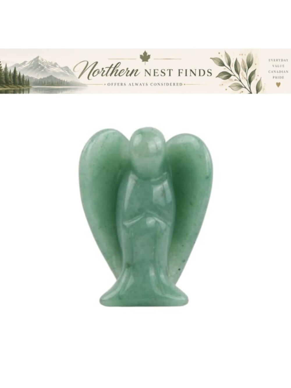 39mm Crystal Guardian Angel Statue Handmade Natural Gemstone Figurine Home Decor